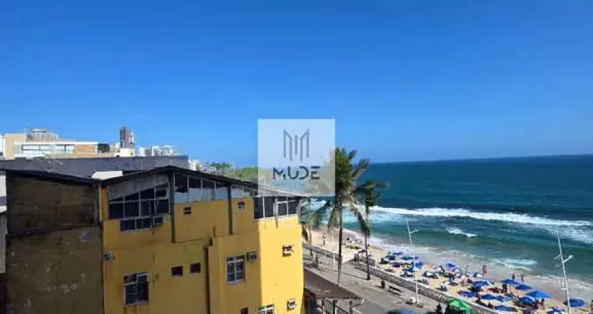 Edifício bahia de todos os santos -3 quartos sendo 1 suíte - 90m² -  garagem - vista mar e camarote carnaval-  frente a praia- à venda na barra