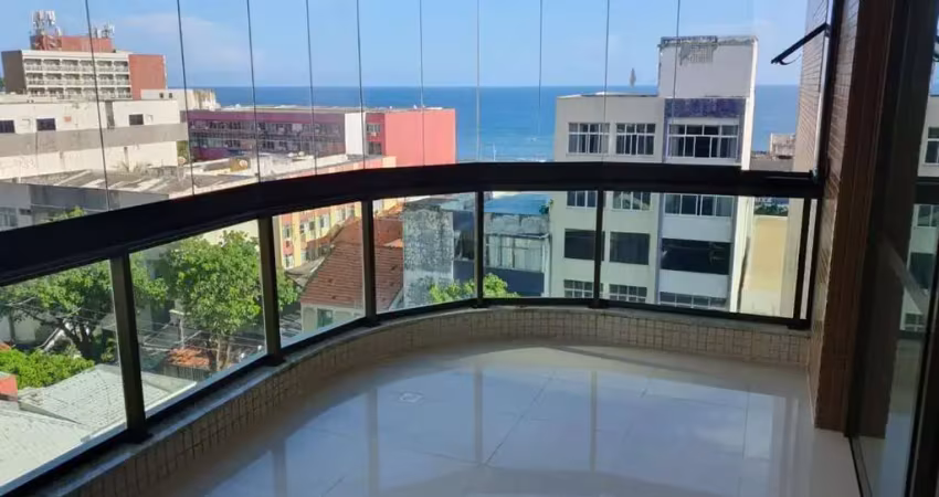 Palazzo versília, 1 quarto e sala com varanda e vista mar, à venda na barra.