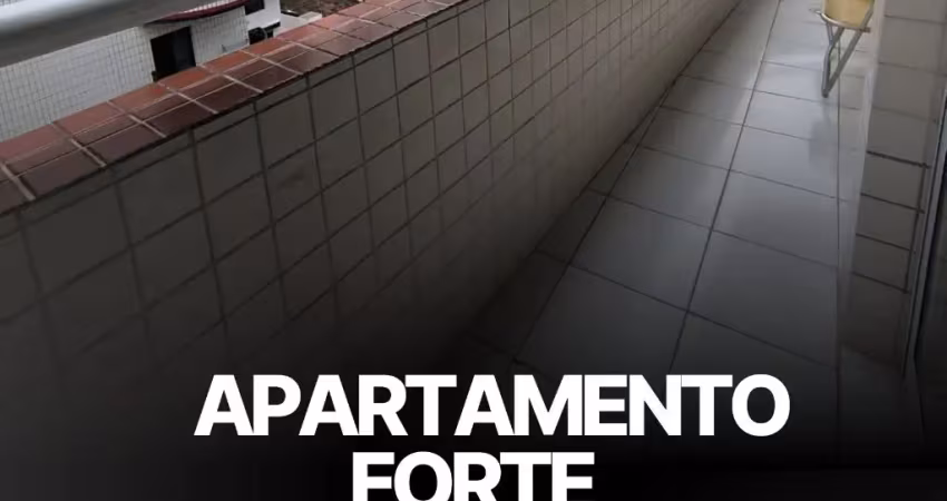 Apartamento a 200 metros da praia no canto do forte — 2 quartos, 1 suíte, 1 vaga de garagem