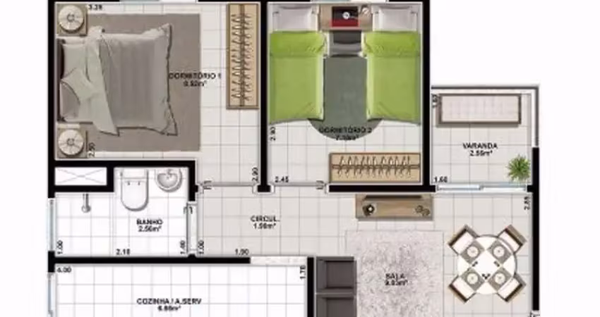 Apartamento com 2 quartos à venda na Rua Santa Luzia, 49, Residencial São Luis, Francisco Morato