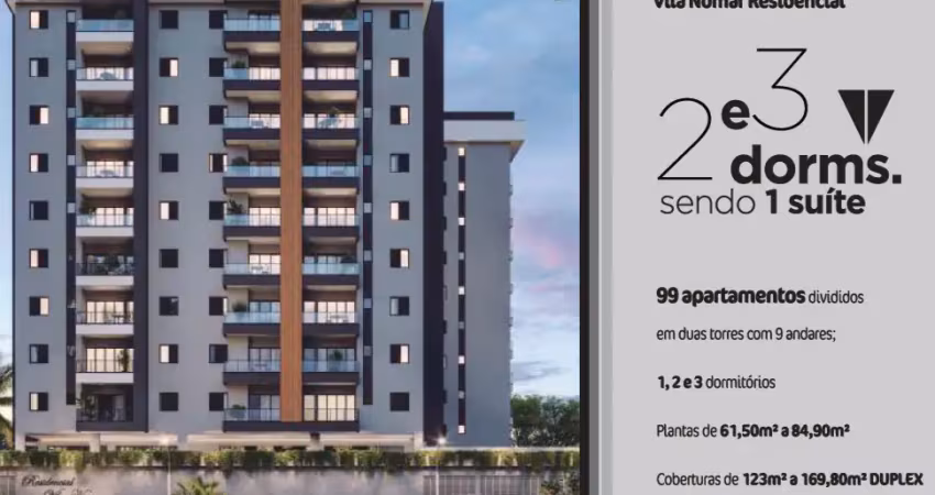 Apartamentos com 02 e 03 dormitórios com vista mar - vila nomar residencial, praia das palmeiras, caraguatatuba/sp