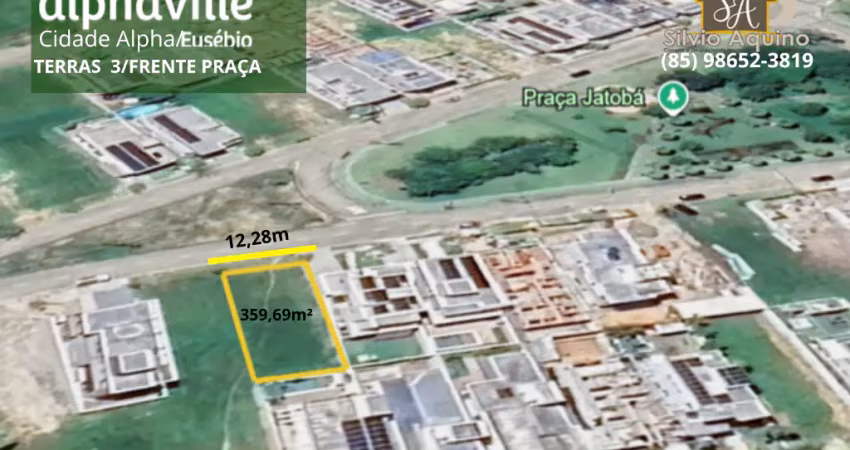 Lote frente praça na cidade alpha com alvara na mao - condominio terras 3! exclusivo!