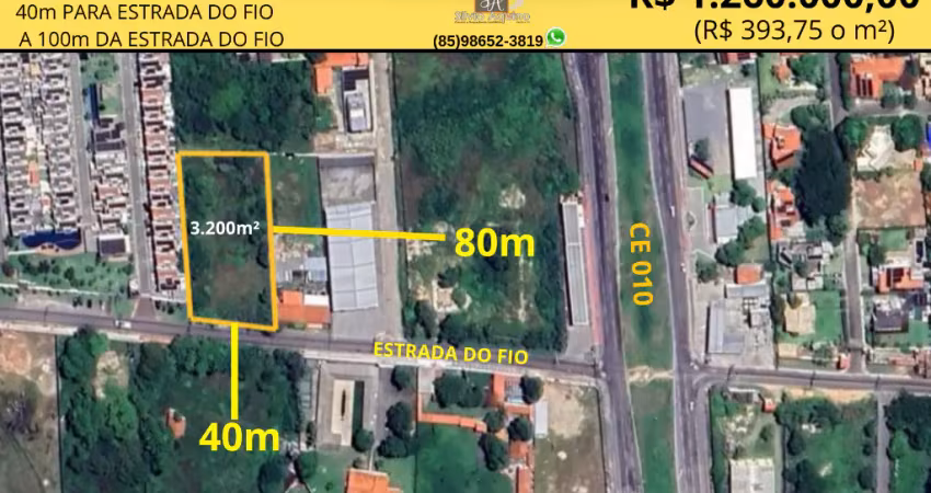 Excelente terreno com 40m de frente  para estrada do fio no eusebio!