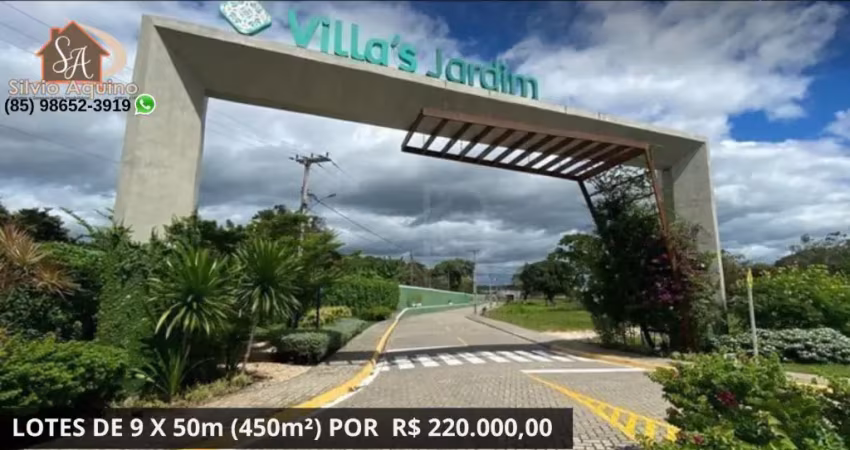 Super lotes com  50m de fundo no condominio villas jardim no aquiraz proximo ao eusebio!