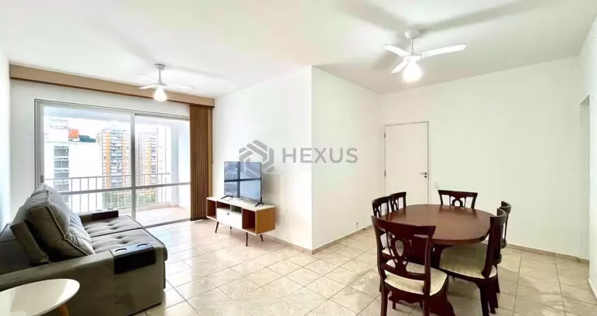 Apartamento com varanda e vista livre a uma quadra da praia das pitangueiras de 3 quartos, 1 vaga,