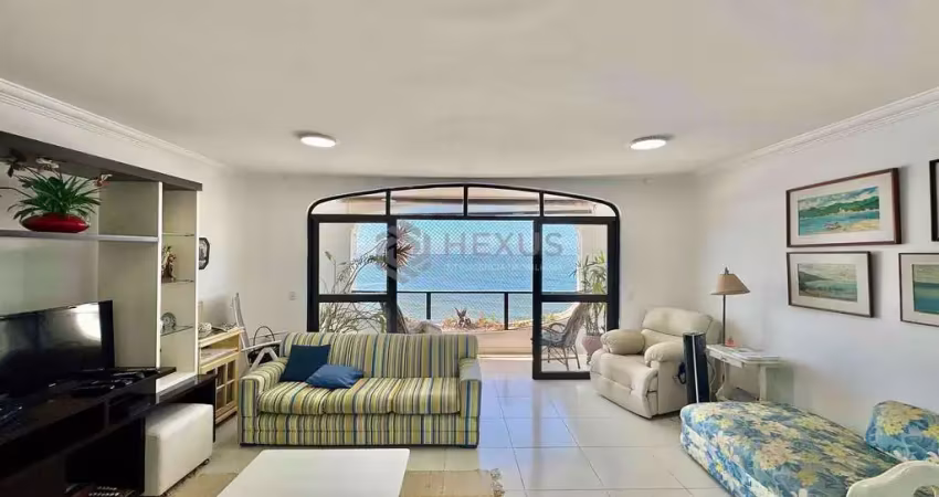 Apartamento com varanda na frente mar da praia das astúrias de 3 quartos (3 suítes), 2 vagas, guaru