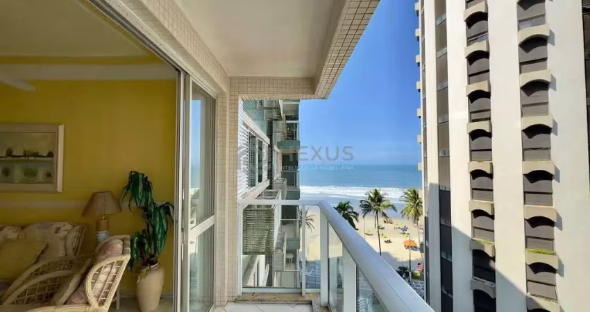 Apartamento beira mar, varanda, vista mar, quadra mar da praia das astúrias, guaruja | hexus