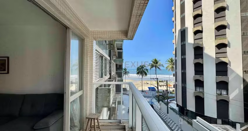 Apartamento beira mar, varanda, vista mar, quadra mar da praia das asturias, guaruja | hexus