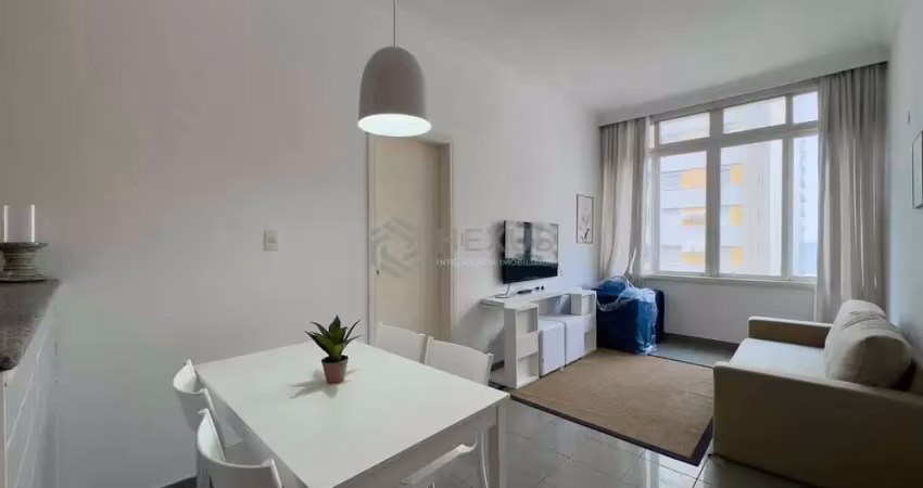 Apartamento com vista livre a uma quadra da praia das pitangueiras de 1 quarto (1 suíte), guarujá-s