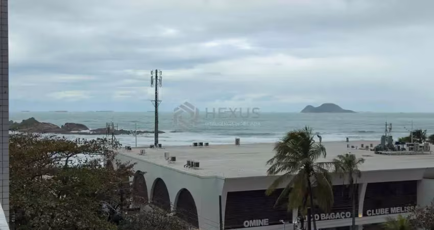 Apartamento com vista mar na quadra-mar da praia das pitangueiras de 2 quartos com 1 vaga, guarujá-