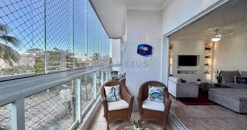 Apartamento frente mar com varanda na praia das pitangueiras, guaruja | hexus