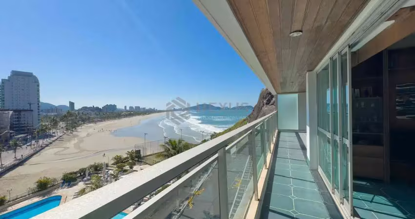 Apartamento beira mar com varanda e vista mar, lazer, na praia das pitangueiras – 3 quartos (1 suít
