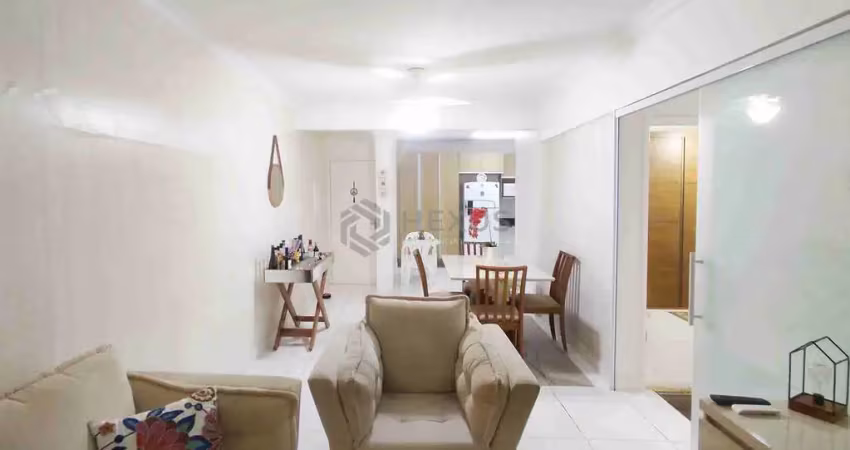 Apartamento com varanda e vista livre na praia das astúrias, guarujá-sp - 2 quartos, 1 vaga | hexus