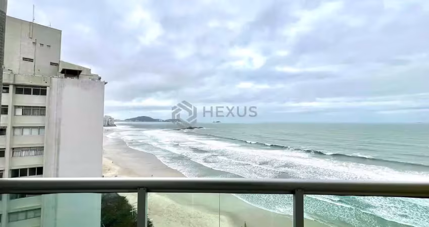 Apartamento com varanda, vista mar, beira mar da praia das pitangueiras, guarujá-sp - 2 quartos (1