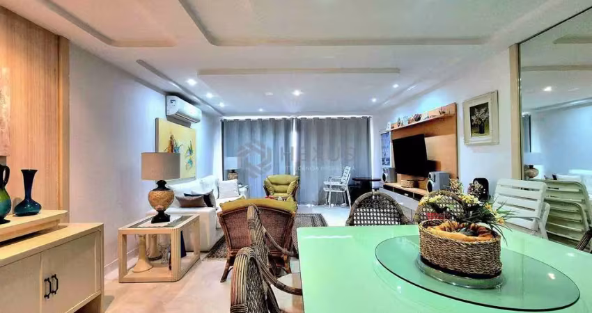 Apartamento com varanda, vista mar, praia das pitangueiras, guaruja | hexus