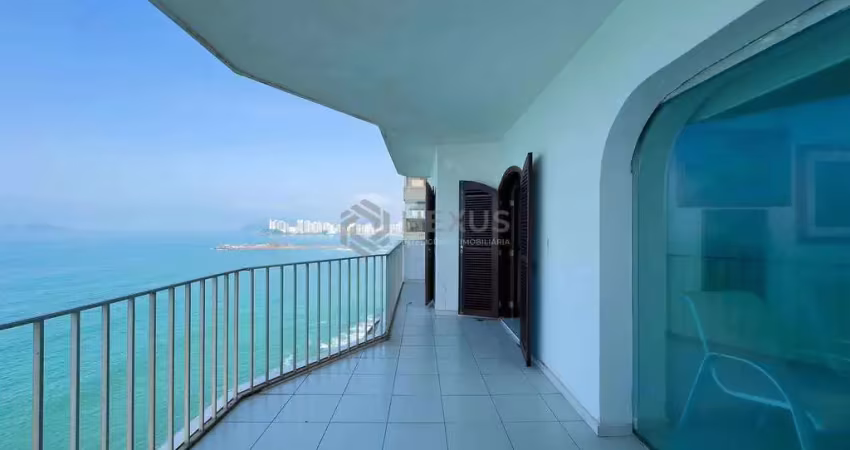 Apartamento frente mar com varanda e vista mar na praia das pitangueiras, guaruja | hexus