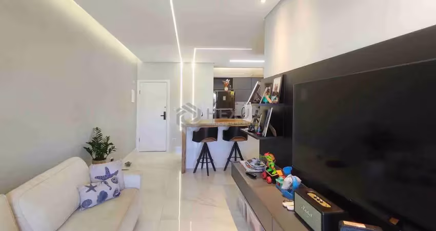 Apartamento beira mar, varanda gourmet, reformado, lazer, praia do tombo, guaruja | hexus