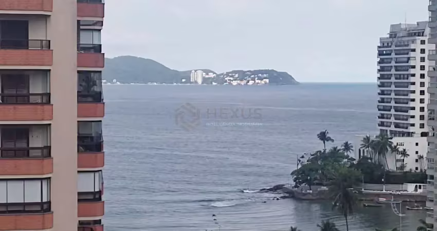 Apartamento com varanda, vista mar e lazer na praia das asturias, guaruja | hexus