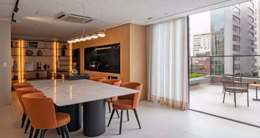 Apartamento à venda no jardim paulista com 2 quartos, 1 suíte e 1 vaga, perto do metrô trianon-masp. lazer com piscina, academia e espaço gourmet.