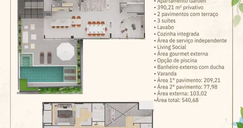 Garden com 4 dormitórios à venda sendo 4 suítes, 390.21 m² por - r$ 5.998.513,15 - praia brava - itajaí/sc