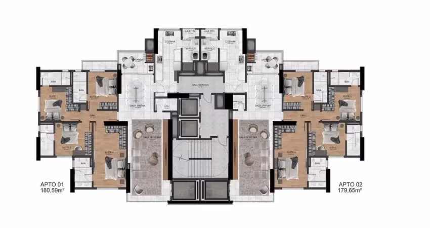 Apartamento com 4 dormitórios à venda sendo 4 suítes, 180.59 m² por - r$ 3.522.096,14 - pioneiros - bal. camboriú/sc