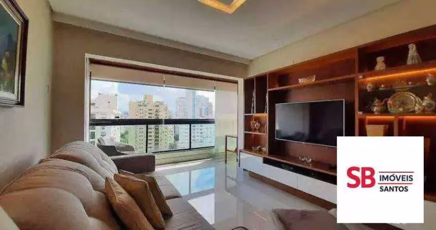 Apartamento com 3 dormitórios à venda, 143 m² -  ponta da praia - santos/sp