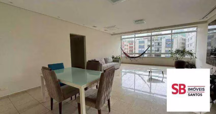 Apartamento com 3 dormitórios à venda, 171 m² - gonzaga - santos/sp