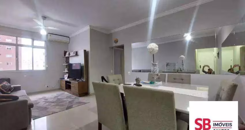 Apartamento com 2 dormitórios à venda, 112 m² por r$ 725.000,00 - boqueirão - santos/sp