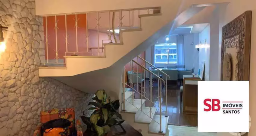 Apartamento duplex com 3 dormitórios à venda, 180 m² por r$ 860.000 - boqueirão - santos/sp