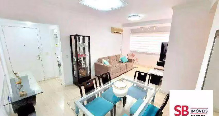Apartamento com 3 dormitórios à venda, 80 m² por r$ 849.000 - boqueirão - santos/sp