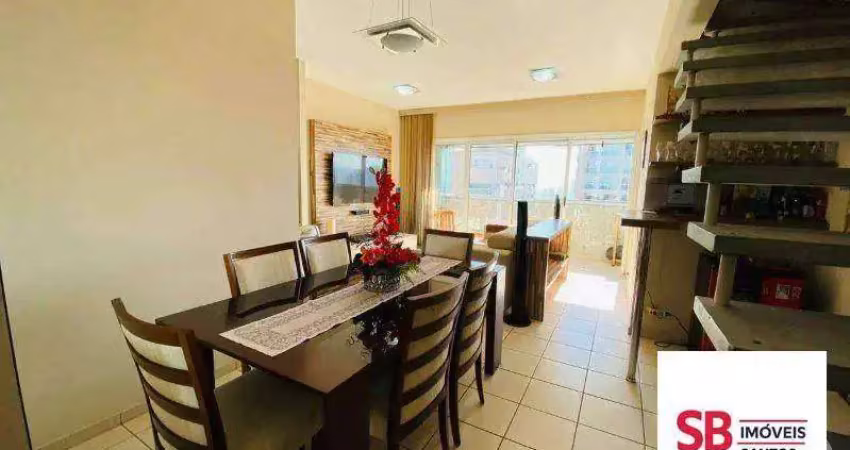Apartamento duplex com 3 dormitórios à venda, 160 m² por r$ 990.000 - boqueirão - santos/sp