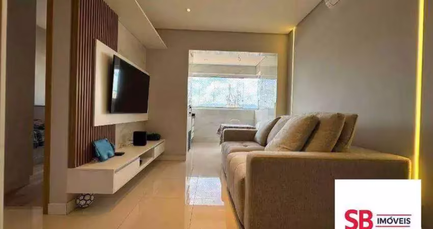 Apartamento com 2 dormitórios à venda, 66 m² por r$ 957.000 - boqueirão - santos/sp