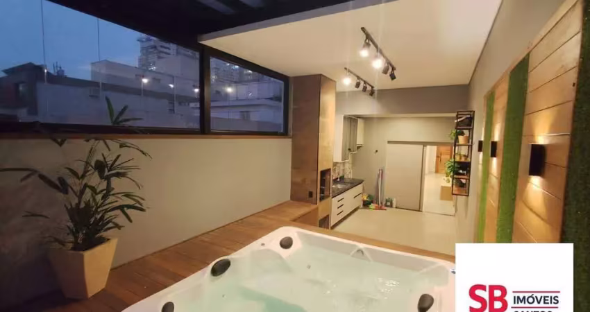 Cobertura com 3 dormitórios à venda, 191 m² por r$ 1.700.000 - campo grande - santos/sp