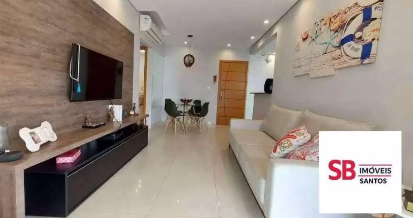 Apartamento com 1 dormitório à venda, 53 m² por r$ 720.000 - embaré - santos/sp
