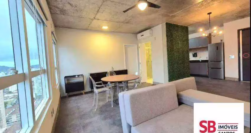 Apartamento com 1 dormitório à venda, 74 m² por r$ 950.000 - embaré - santos/sp