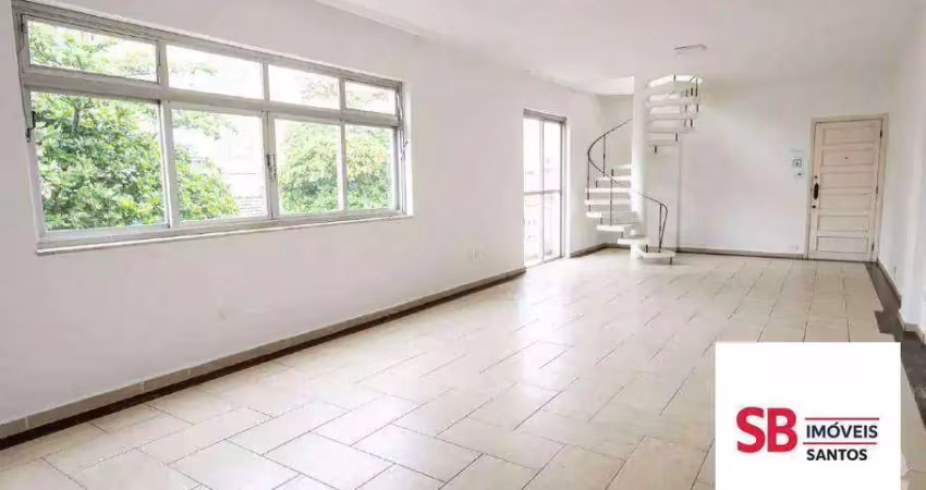 Apartamento duplex com 5 dormitórios à venda, 208 m² por r$ 960.000 - embaré - santos/sp