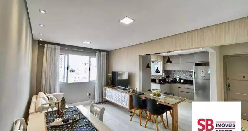 Apartamento com 2 dormitórios à venda, 70 m² por r$ 550.000 - aparecida - santos/sp