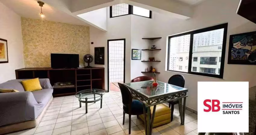 Apartamento duplex com 1 dormitório à venda, 118 m² por r$ 742.000,00 - ponta da praia - santos/sp