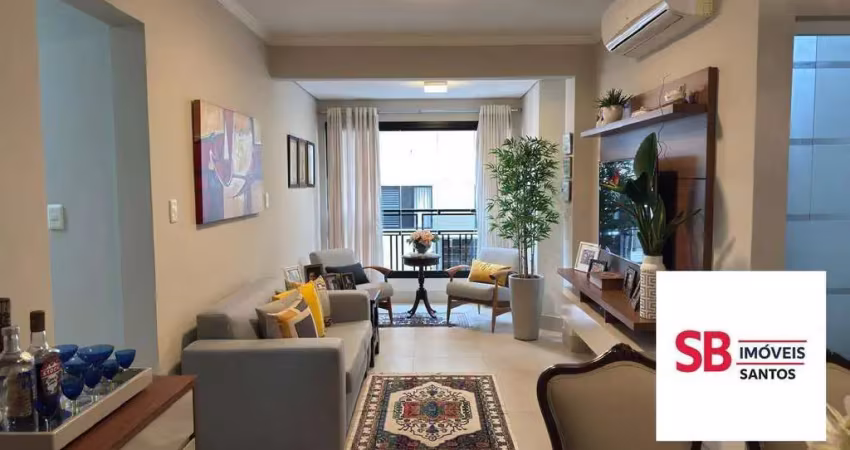 Apartamento com 2 dormitórios à venda, 101 m² por r$ 1.085.000,00 - boqueirão - santos/sp