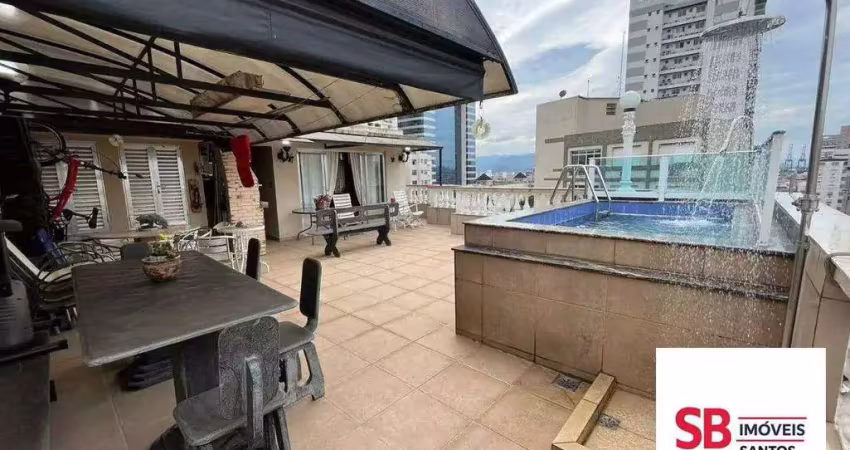 Cobertura com 2 dormitórios à venda, 223 m² por r$ 1.260.000,00 - aparecida - santos/sp
