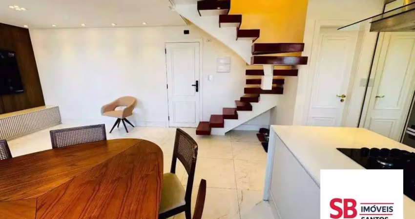 Apartamento duplex com 2 dormitórios à venda, 83 m² por r$ 1.380.000,00 - ponta da praia - santos/sp