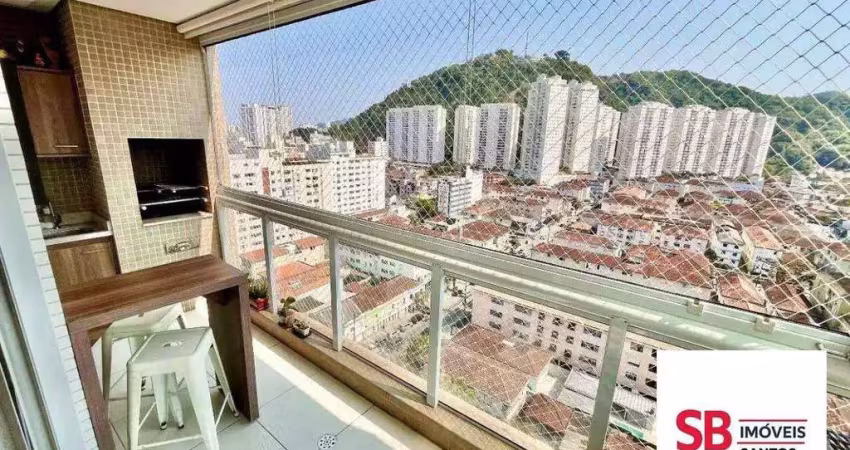 Apartamento com 2 dormitórios à venda, 85 m² por r$ 920.000,00 - marapé - santos/sp