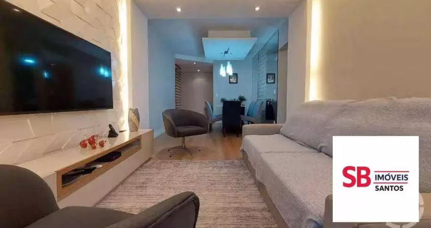 Apartamento com 2 dormitórios à venda, 110 m² por r$ 690.000,00 - marapé - santos/sp