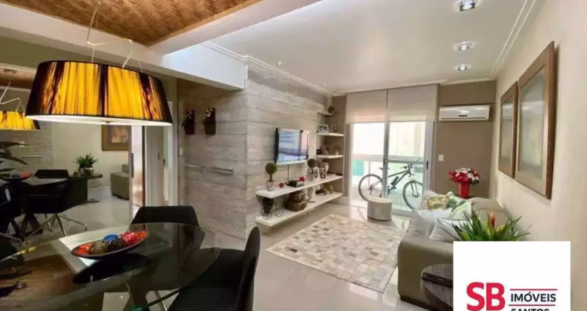 Apartamento com 2 dormitórios à venda, 80 m² por r$ 980.000,00 - gonzaga - santos/sp