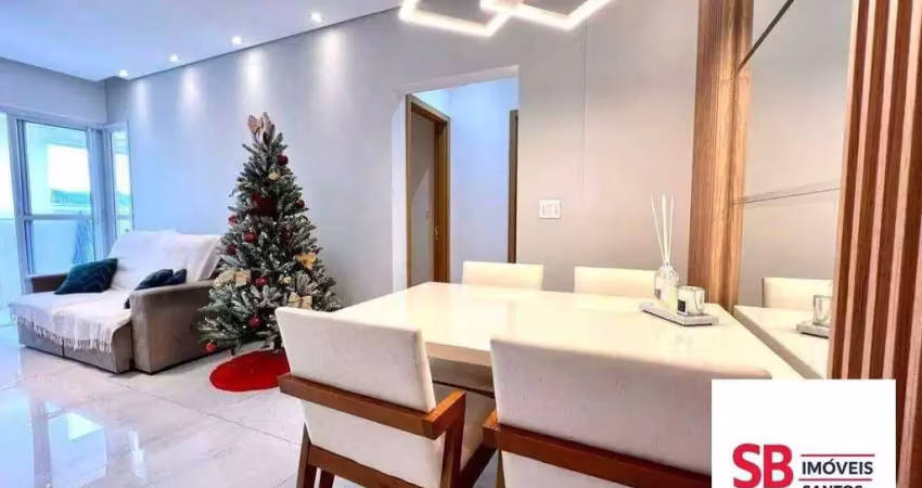 Apartamento com 2 dormitórios à venda, 81 m² por r$ 890.000,00 - campo grande - santos/sp