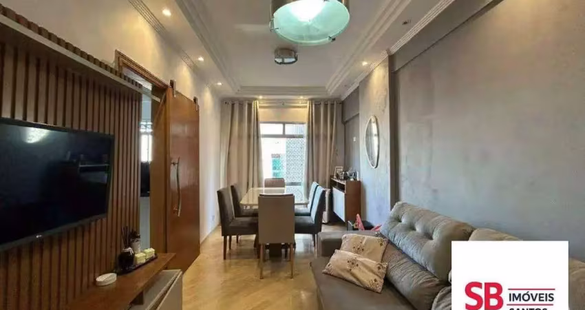 Apartamento com 2 dormitórios à venda, 124 m² por r$ 565.000,00 - campo grande - santos/sp