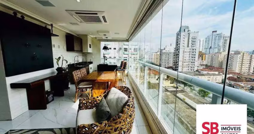 Apartamento com 2 dormitórios à venda, 127 m² por r$ 2.000.000,00 - boqueirão - santos/sp
