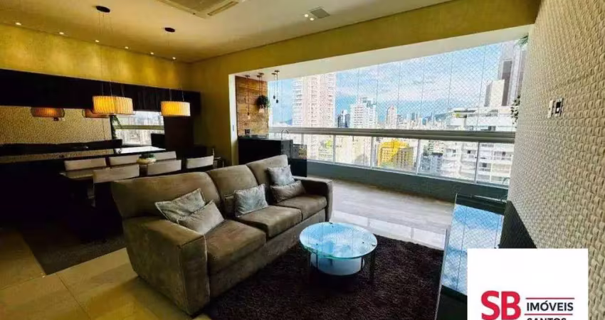 Apartamento com 3 dormitórios à venda, 132 m² por r$ 1.840.000,00 - boqueirão - santos/sp