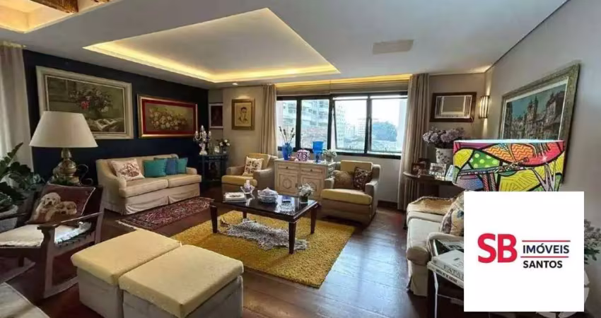 Apartamento com 3 dormitórios à venda, 206 m² por r$ 1.700.000,00 - boqueirão - santos/sp