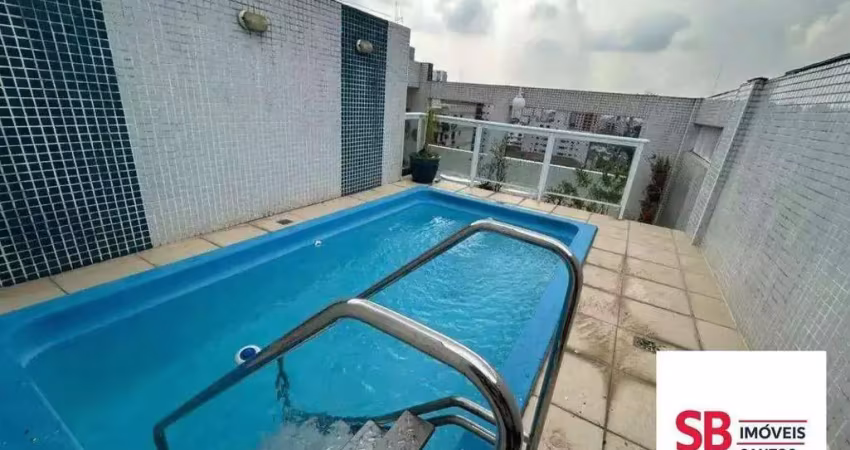 Cobertura com 4 dormitórios à venda, 255 m² por r$ 1.700.000,00 - boqueirão - santos/sp
